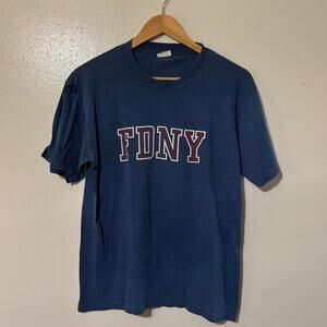 Vintage 80s FDNY New York Fire Department Paper Thing Graphic T-Shirt Size M